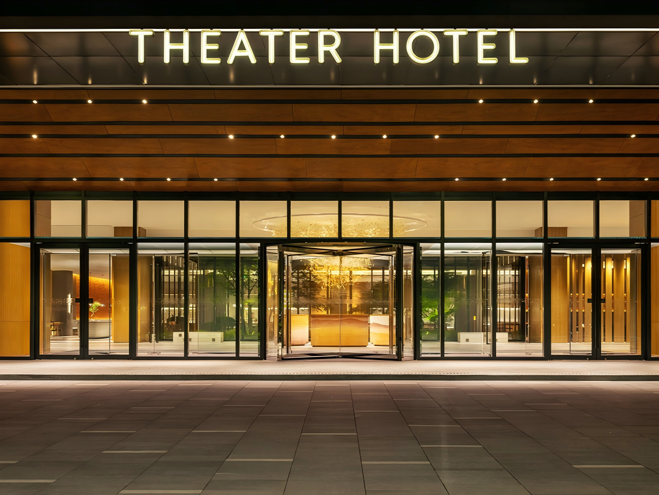 1modern-theater-hotel-glass-entrance-facade