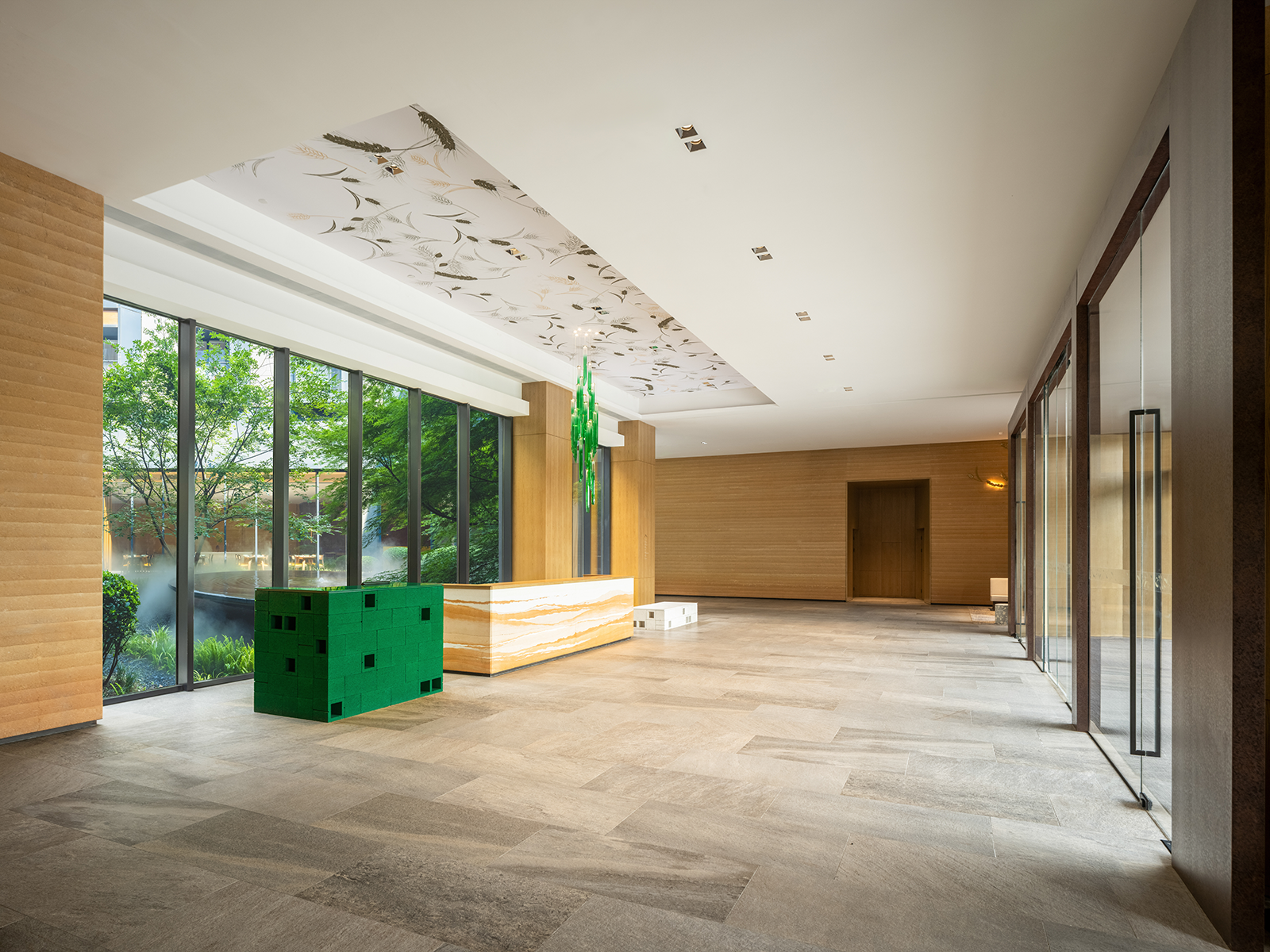 9modern hotel lobby with custom reception counter Hotel interior design ideas lobby reception