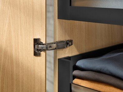 Wardrobe door hinge installation detail