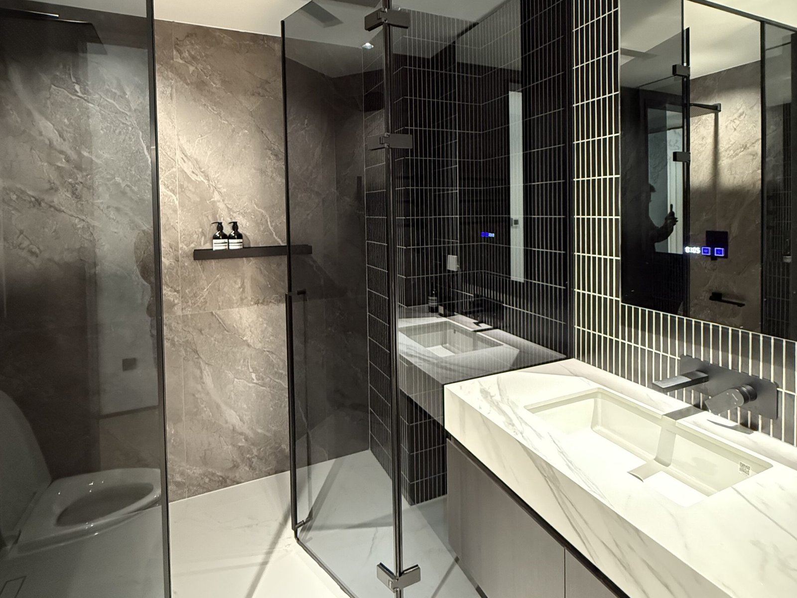 black-grid-glass-bathroom-vanity-design