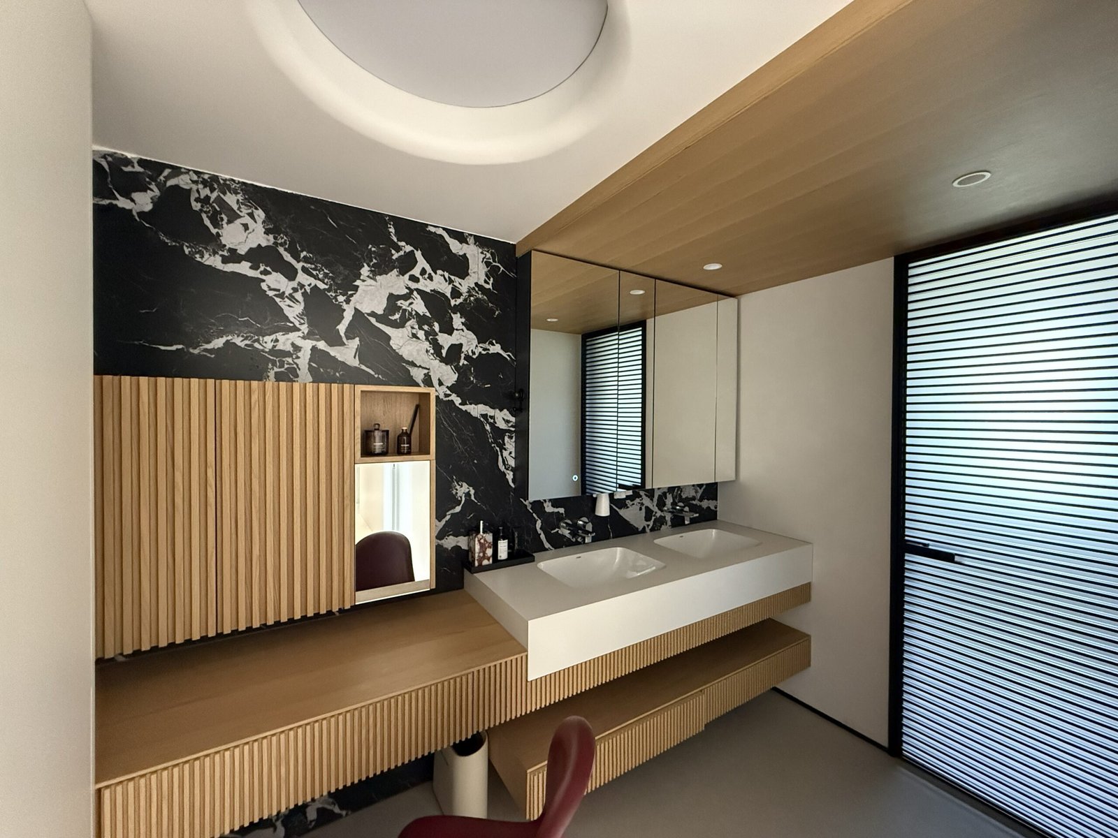 black-marble-wood-bathroom-vanity
