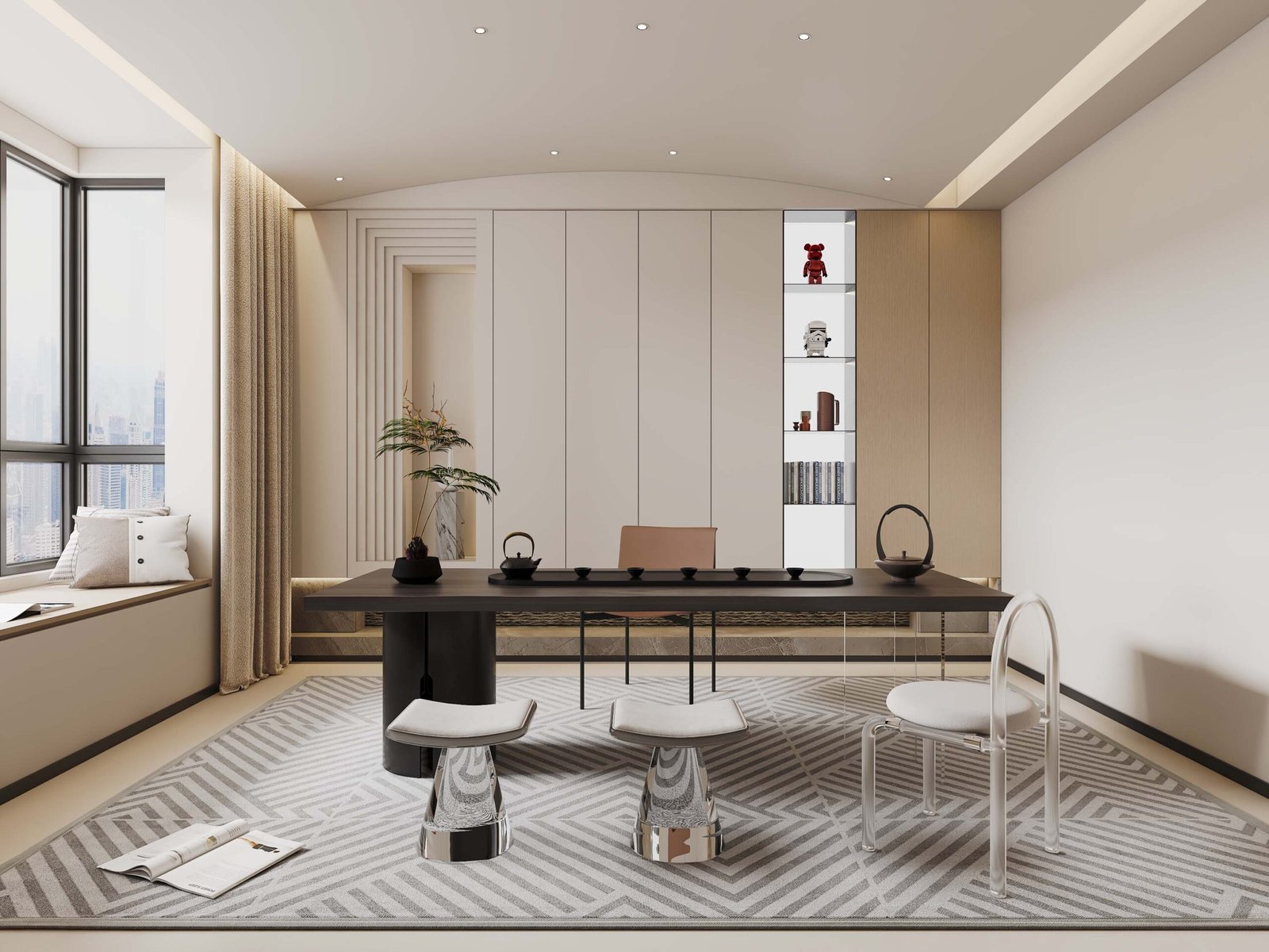 contemporary-cream-style-living-room-interior