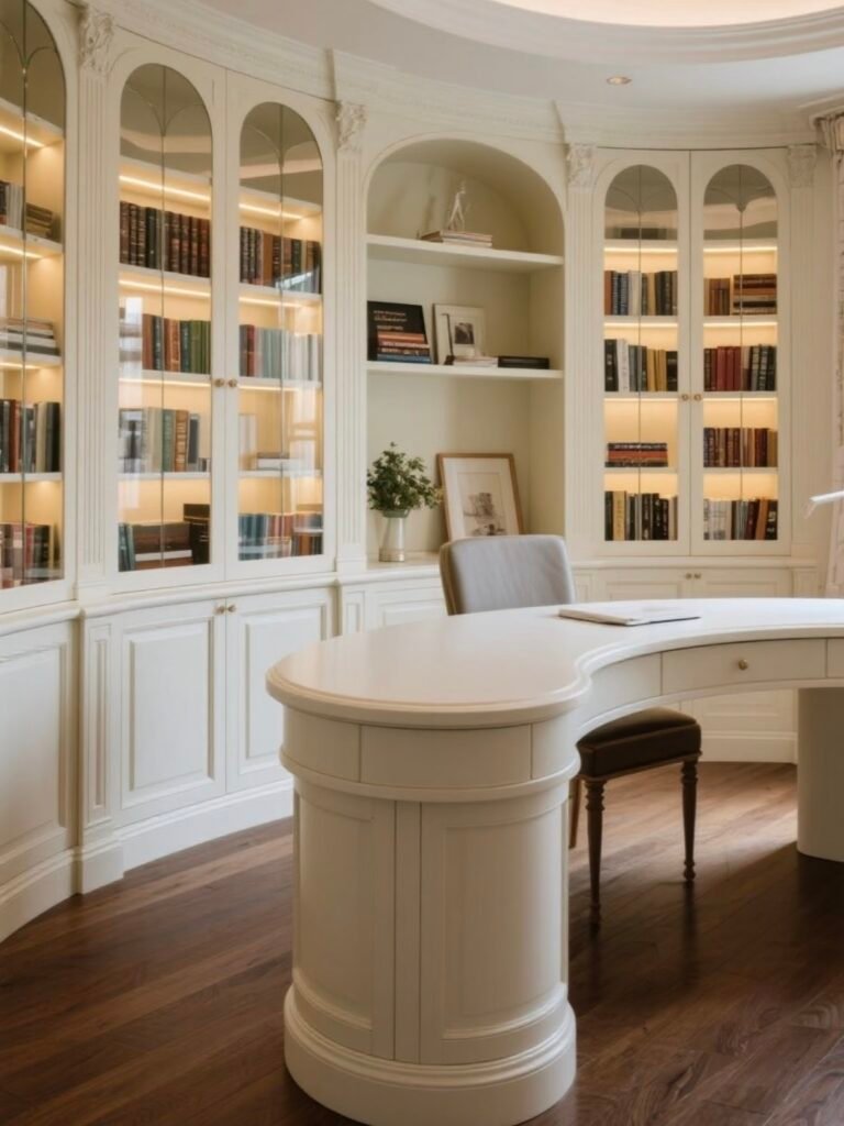 curved french style bookcase custom study furniture
