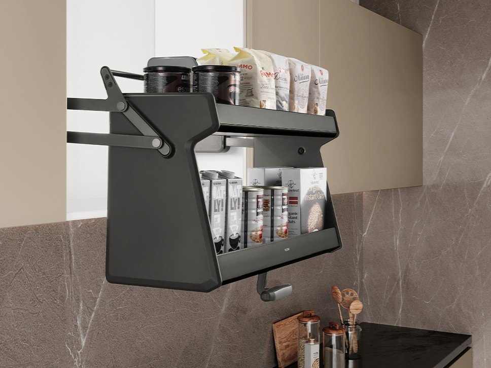 Built in kitchen cabinet storage system