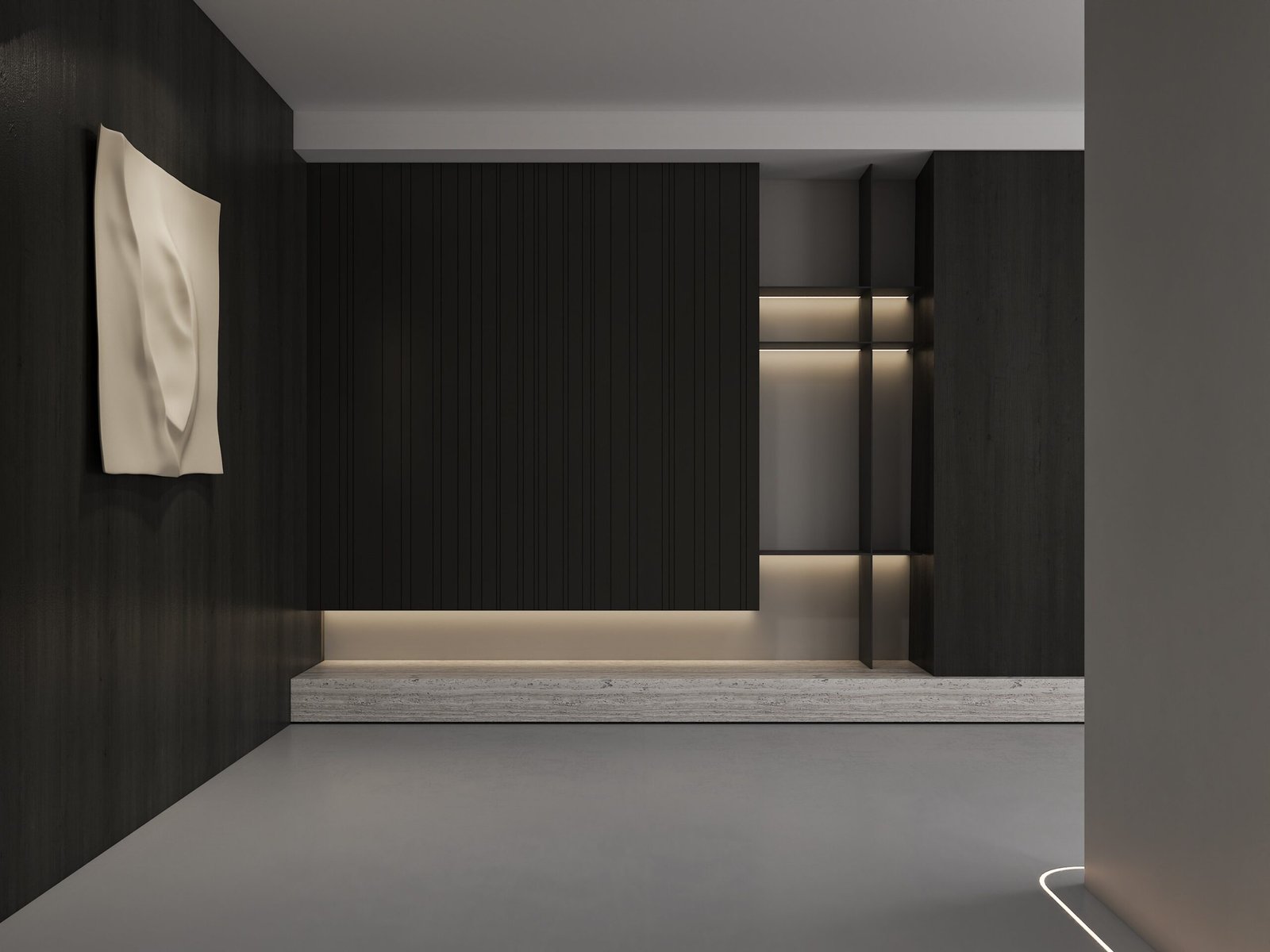 dark wood feature wall modern display cabinet scaled dark-wood-feature-wall-modern-display-cabinet