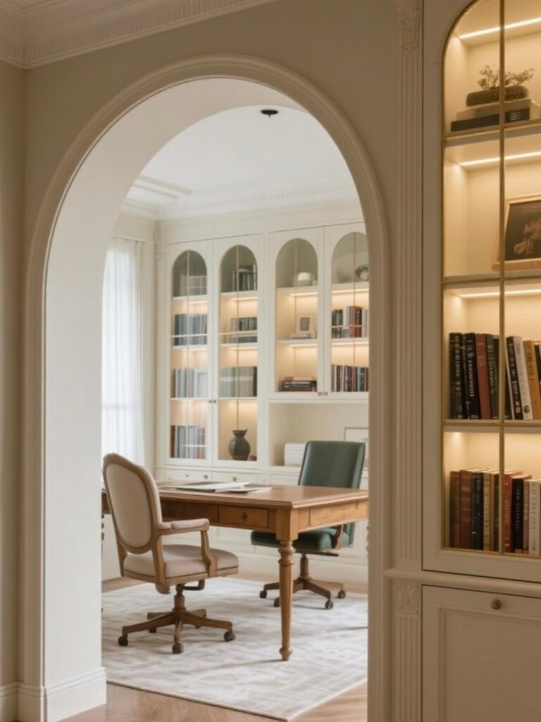 elegant arched bookcase home office storage cabinet