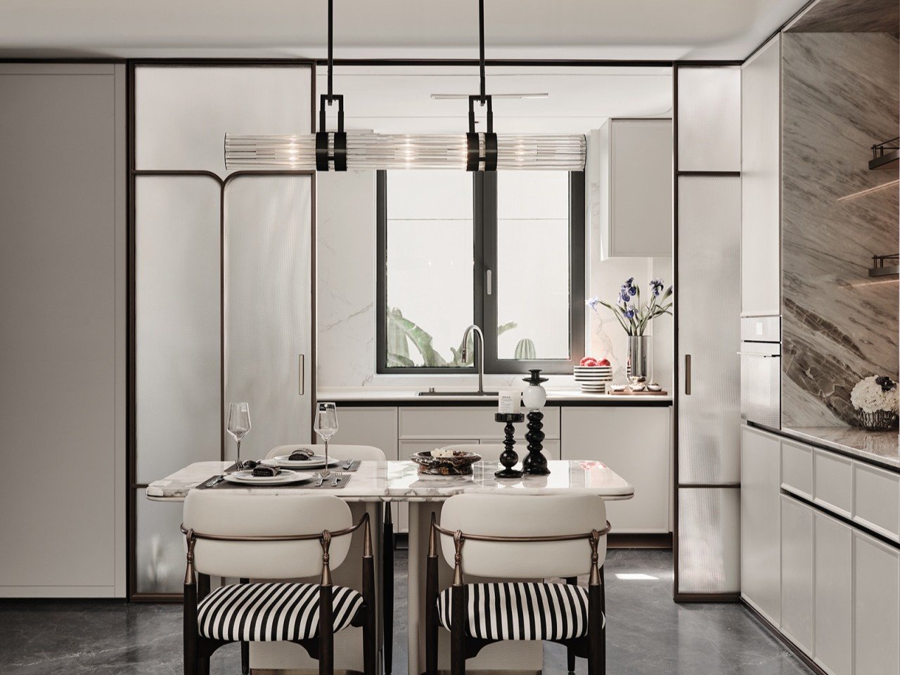 french dining kitchen glass partition french-dining-kitchen-glass-partition