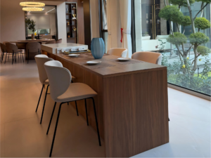 garden view dining area custom wood table Premium villa dining table custom set