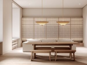Luxury dining table kitchen integrated design