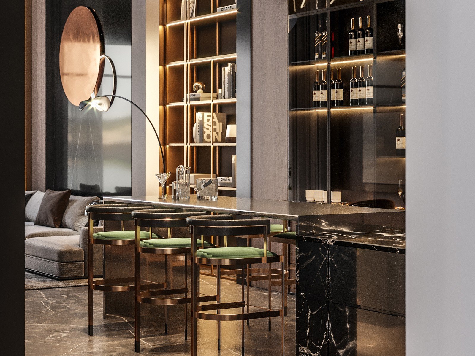 luxury bar counter modern living space luxury-bar-counter-modern-living-space