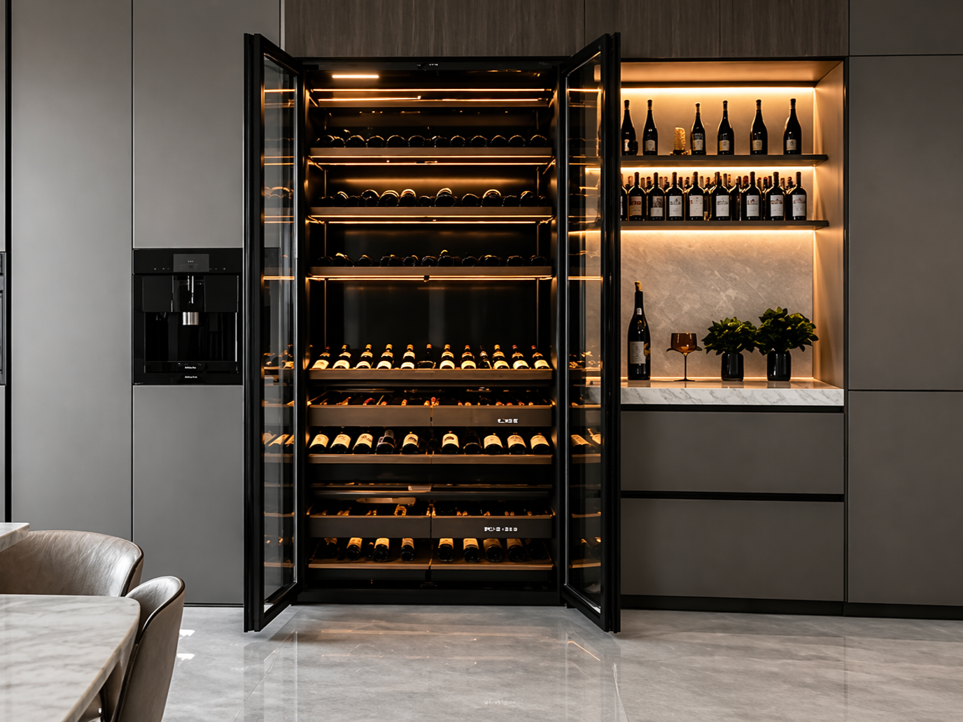 luxury built in wine cabinet modern home bar