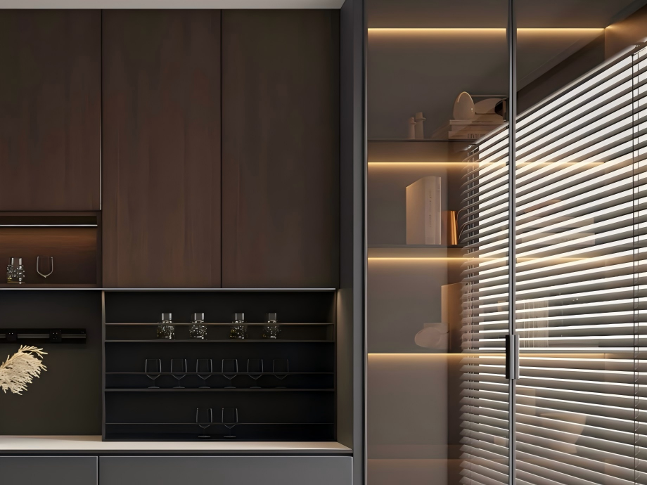 luxury glass display sideboard with wine storage 1
