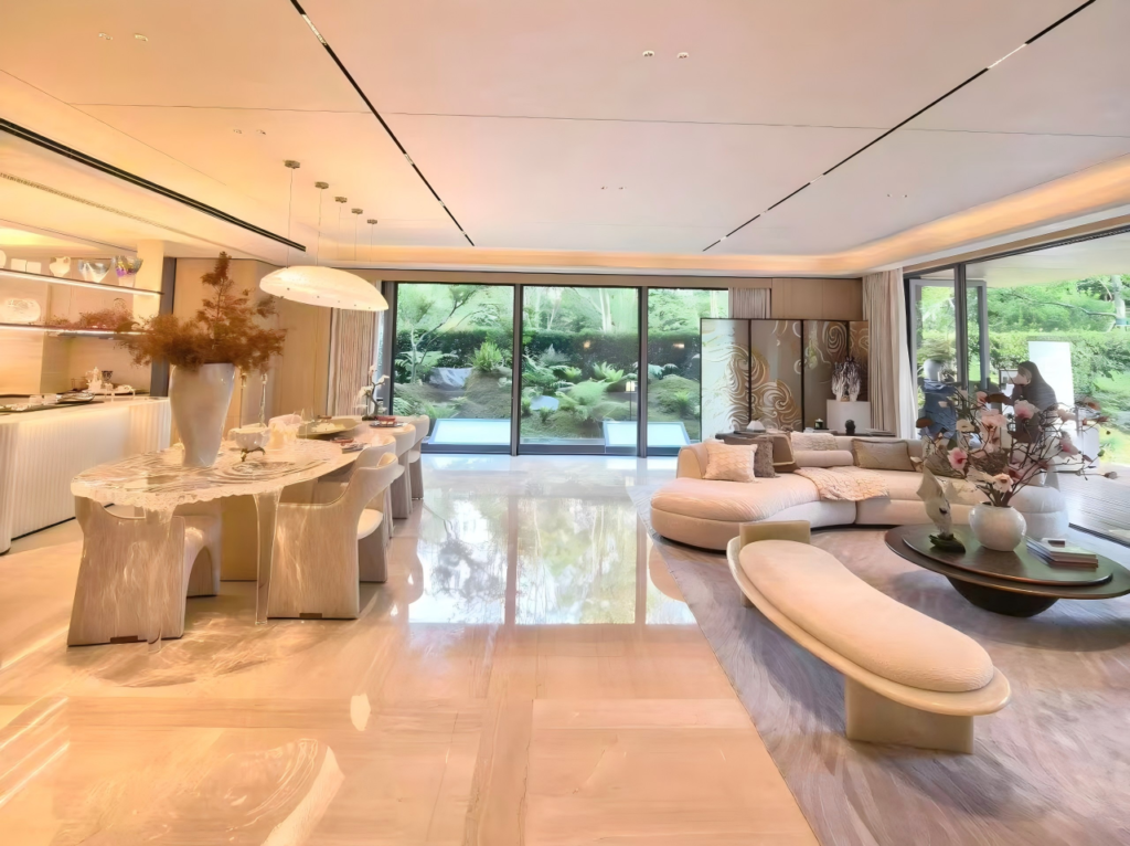 Luxury villa living room with custom furniture