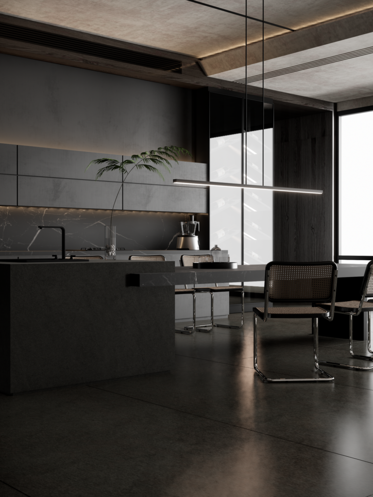 luxury modern kitchen features led lighting marble backsplash custom cabinets