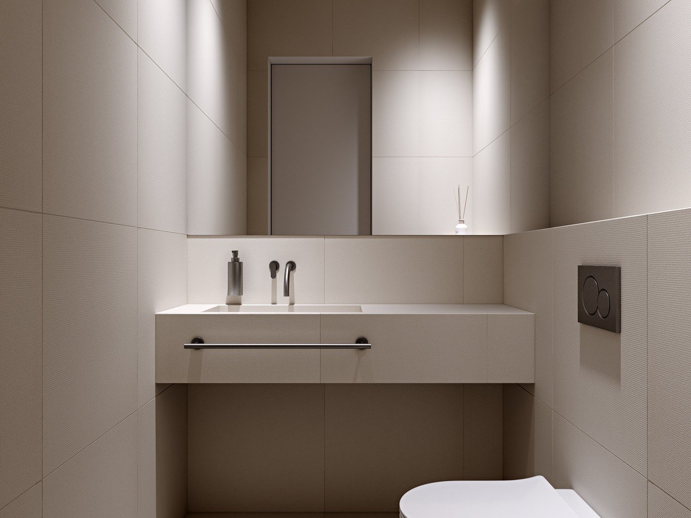 minimalist beige bathroom vanity design minimalist-beige-bathroom-vanity-design