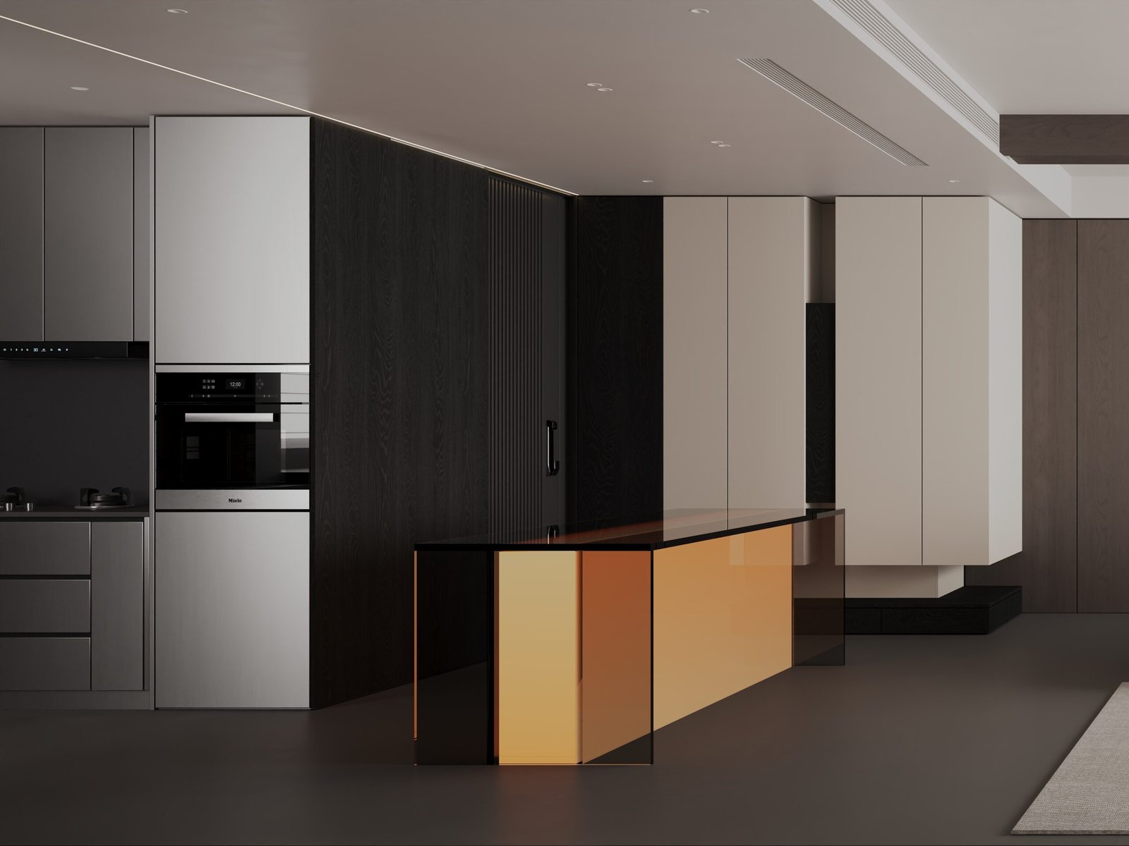 minimalist-kitchen-tall-cabinet-island-combination