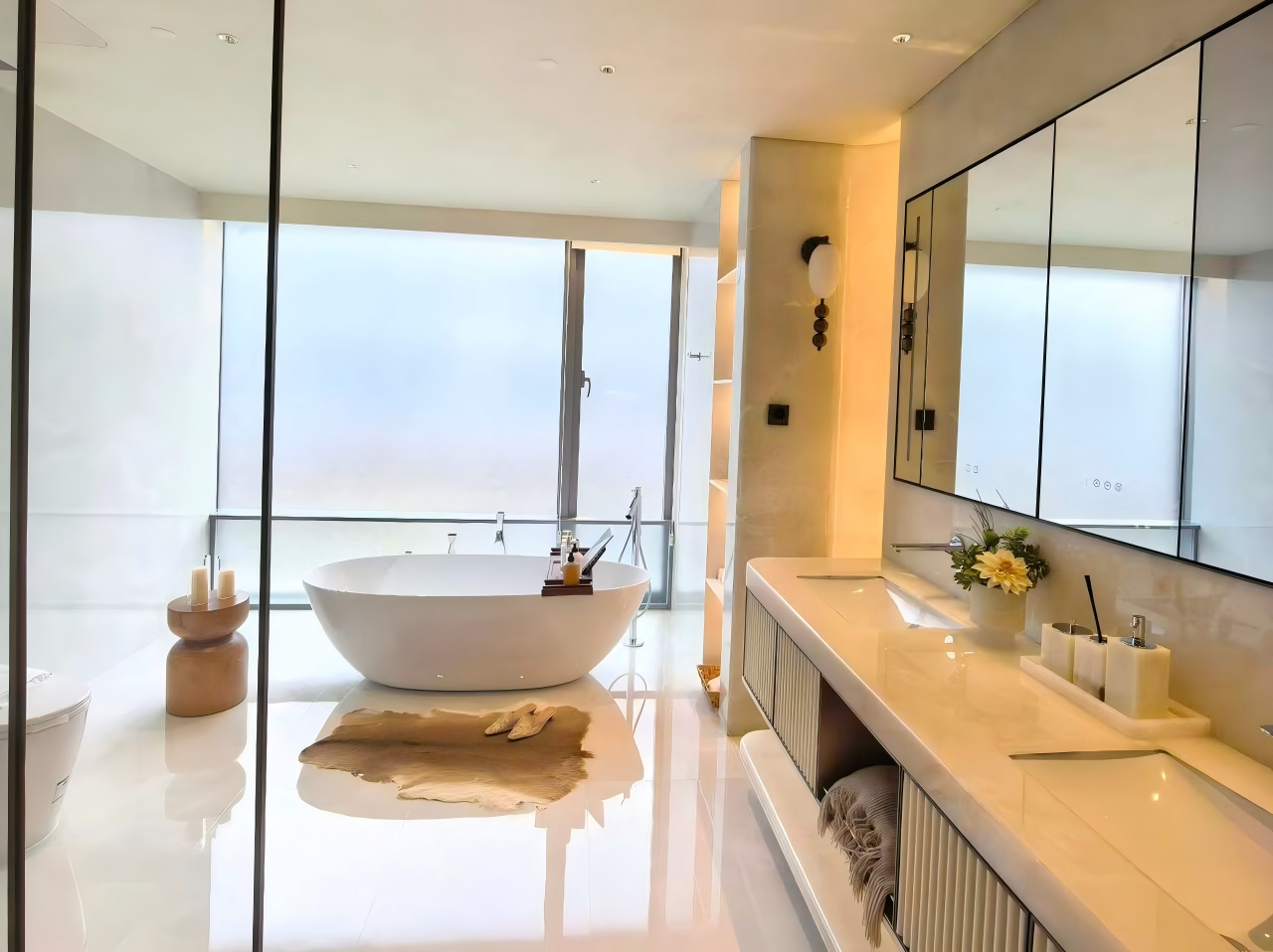 modern-bathroom-with-freestanding-tub-and-vanity