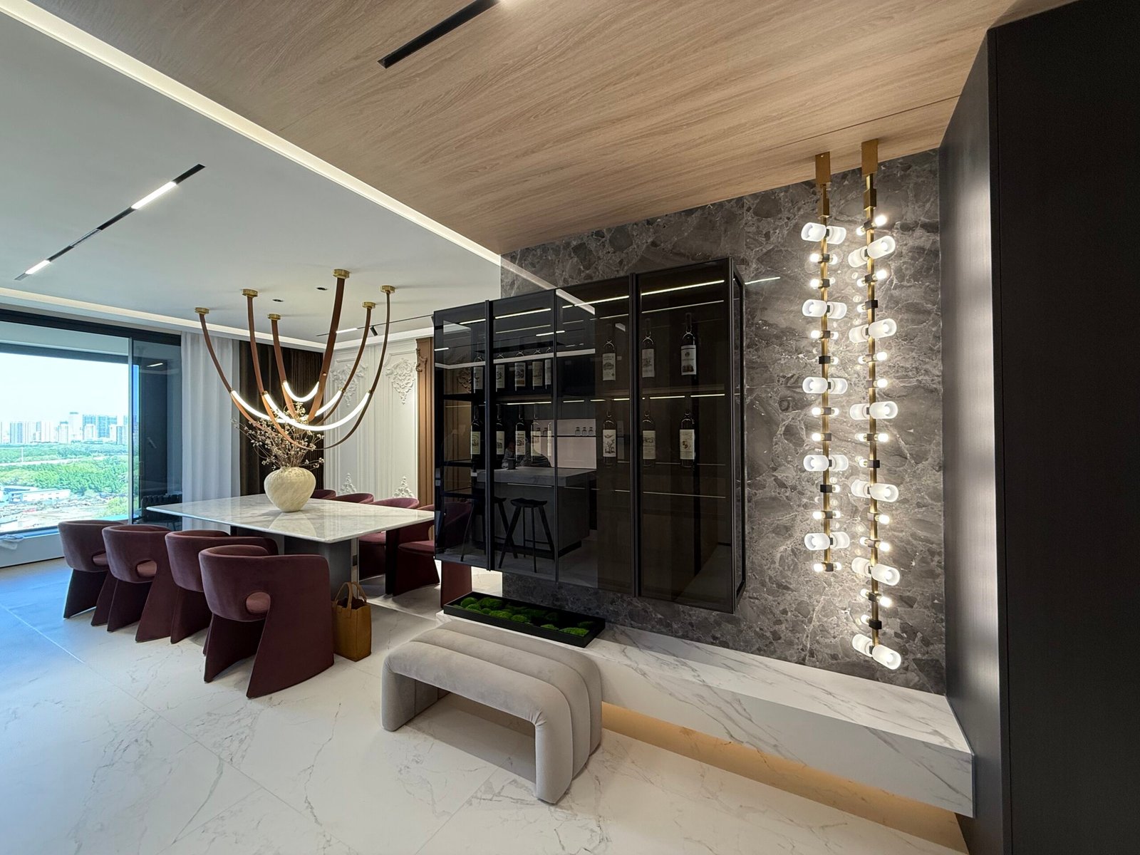modern-bedroom-wood-ceiling-study-cabinet
