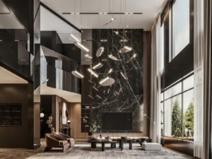 Luxury interior design spacious living room
