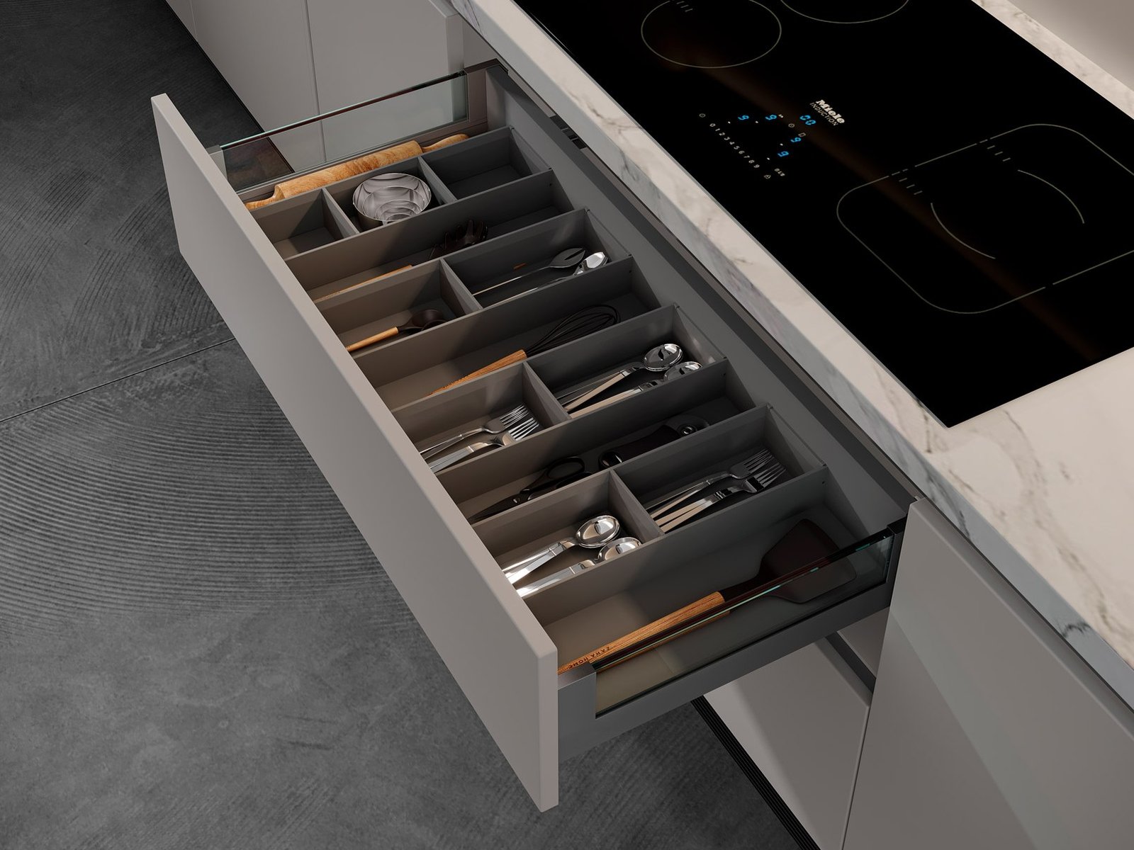 Kitchen cabinet hardware movement system