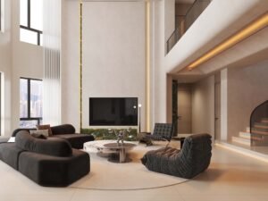 Villa interior design open floor plan