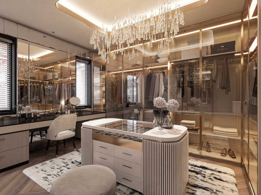 modern luxury dressing room custom wardrobe system