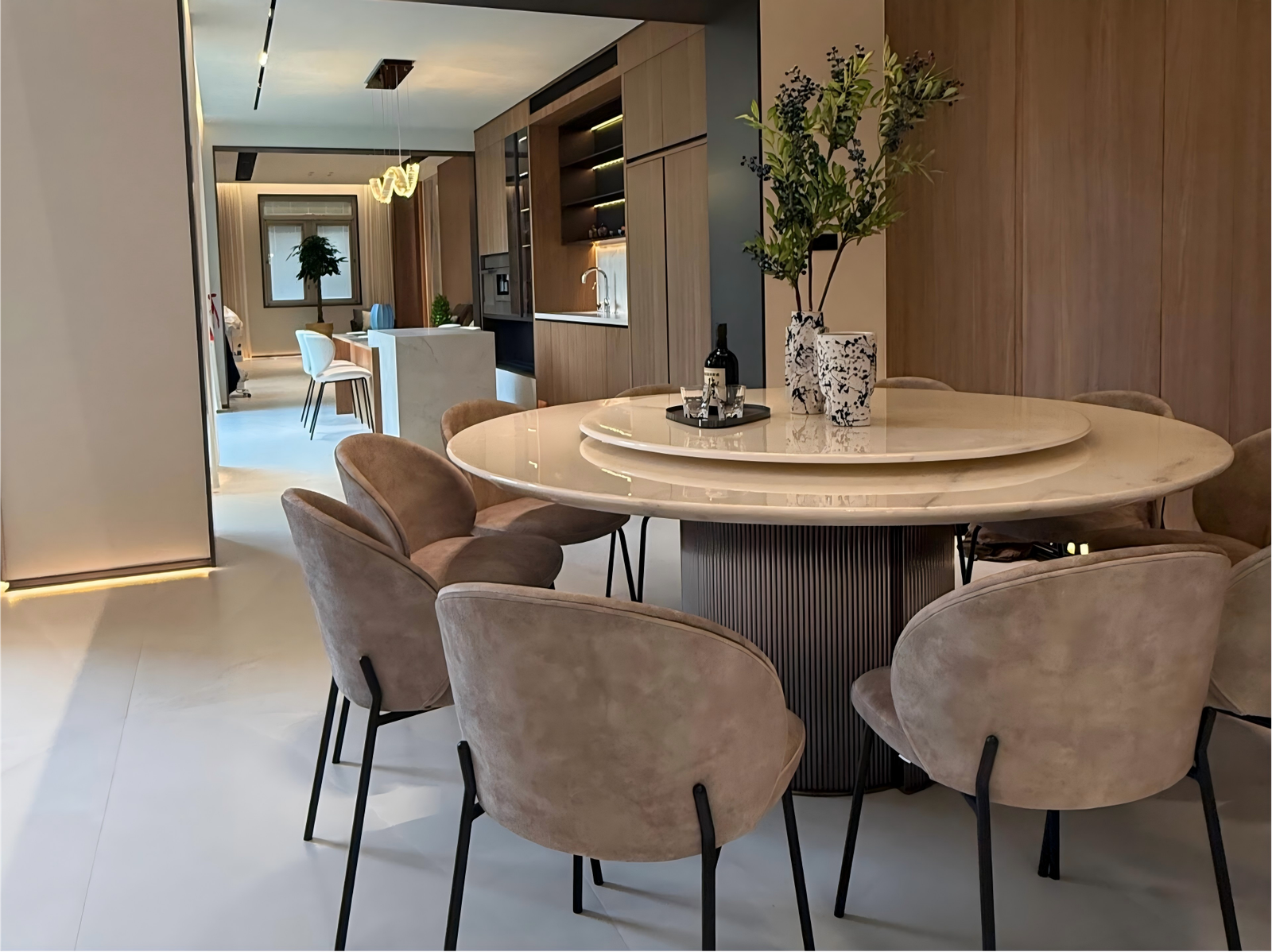 modern-round-dining-table-open-plan-villa-interior
