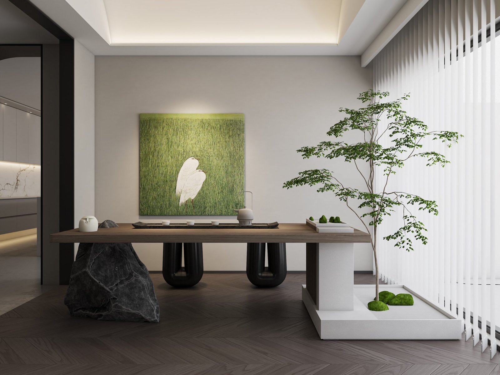 modern tea space custom display shelves scaled modern-tea-space-custom-display-shelves