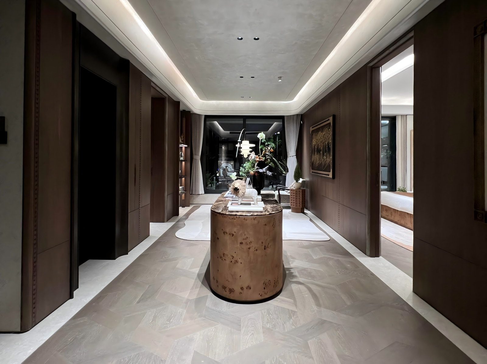 modern-villa-hallway-with-custom-console-table