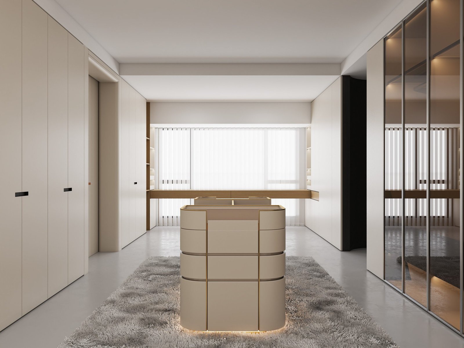 modern walk in closet custom wardrobe island scaled modern-walk-in-closet-custom-wardrobe-island