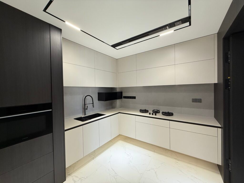 Custom high end kitchen white cabinets