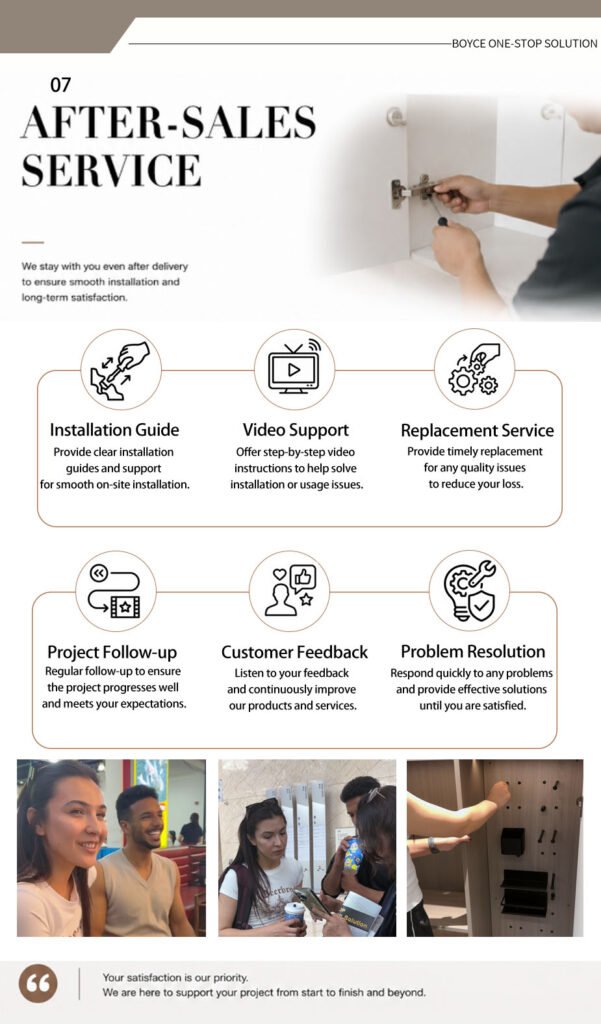 Cabinet after sales installation support service