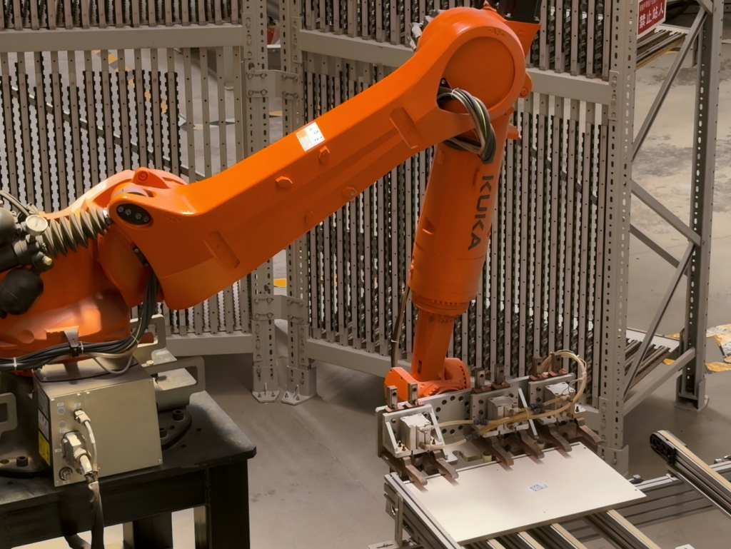 Robotic cabinet manufacturing with precision automation