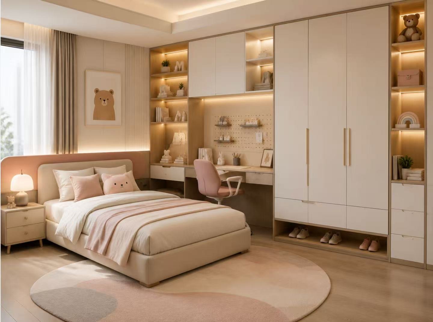 children bedroom wardrobe study desk.jpg Children's bedroom wardrobe with built-in study desk