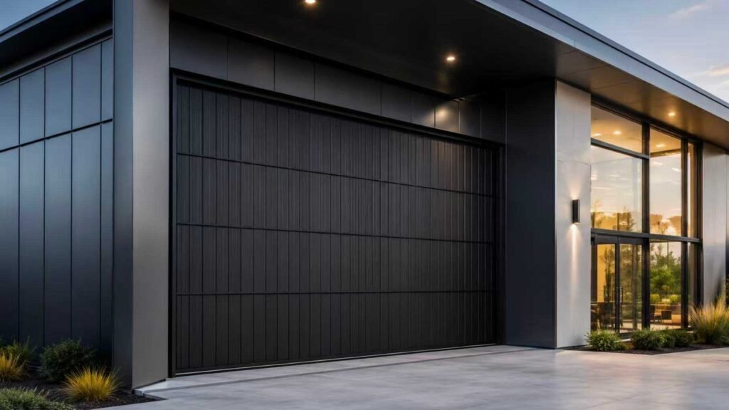 Commercial building with a custom aluminum garage door system