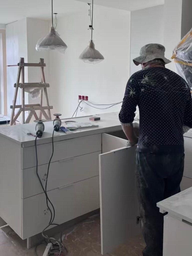 Custom cabinet installation for hospitality project