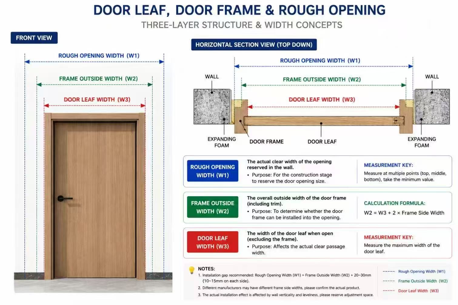 Door slab clear opening rough opening compared