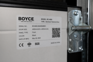garage door nameplate model number.jpg Garage door nameplate manufacturer marking