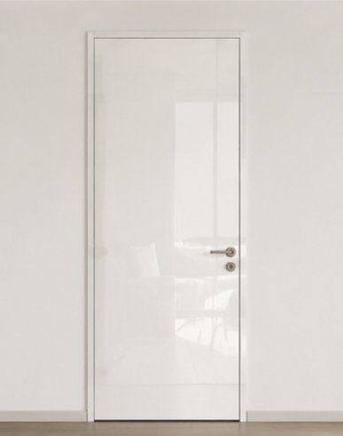 Glossy lacquer finish interior door