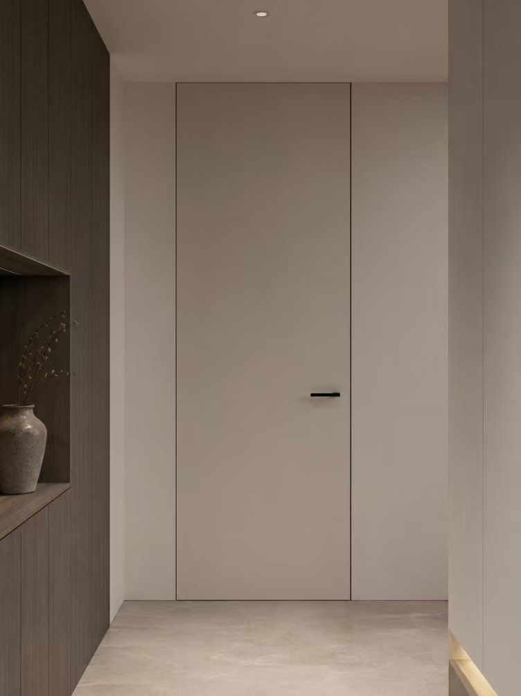 Minimalist flush interior door