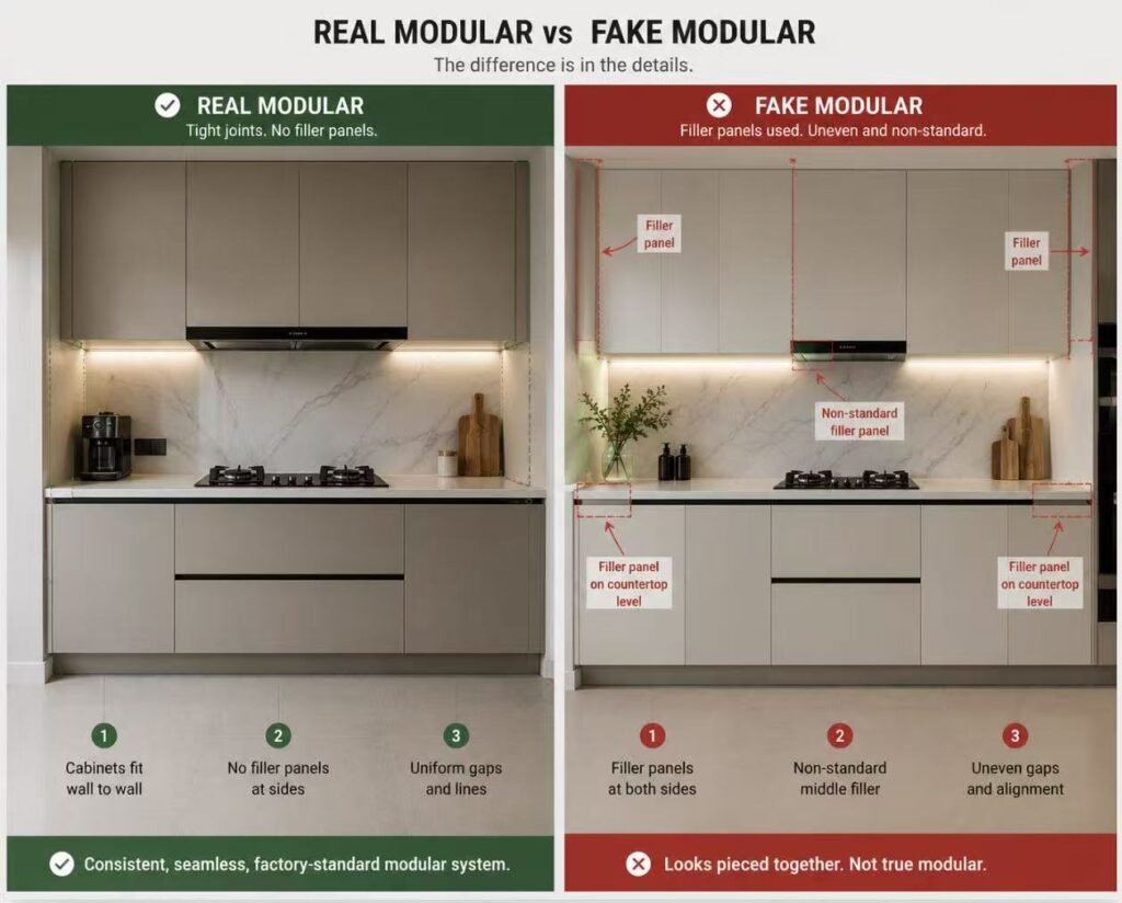 Clean module fit versus filler panel installation