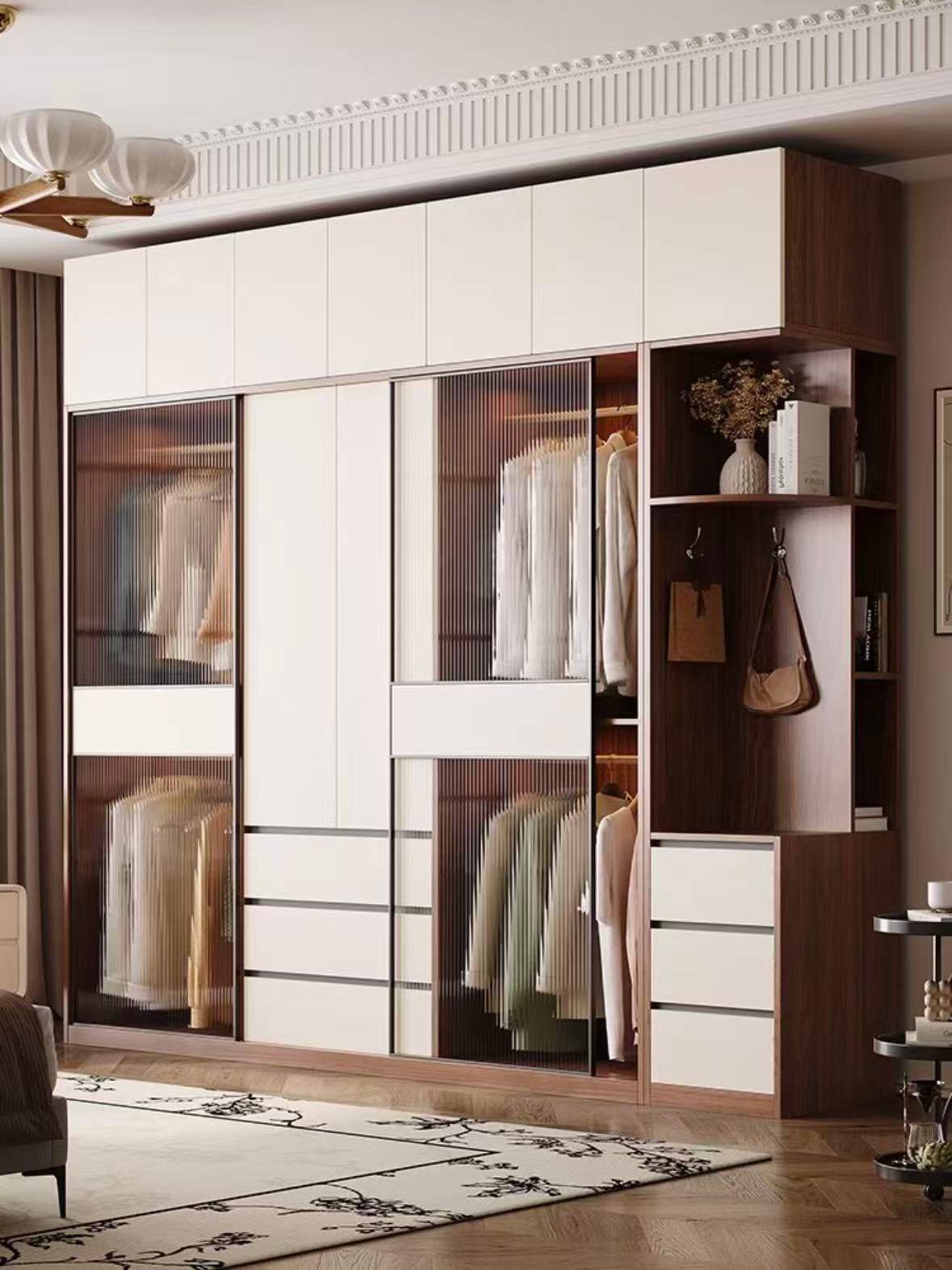 Space-saving sliding wardrobe for small bedroom