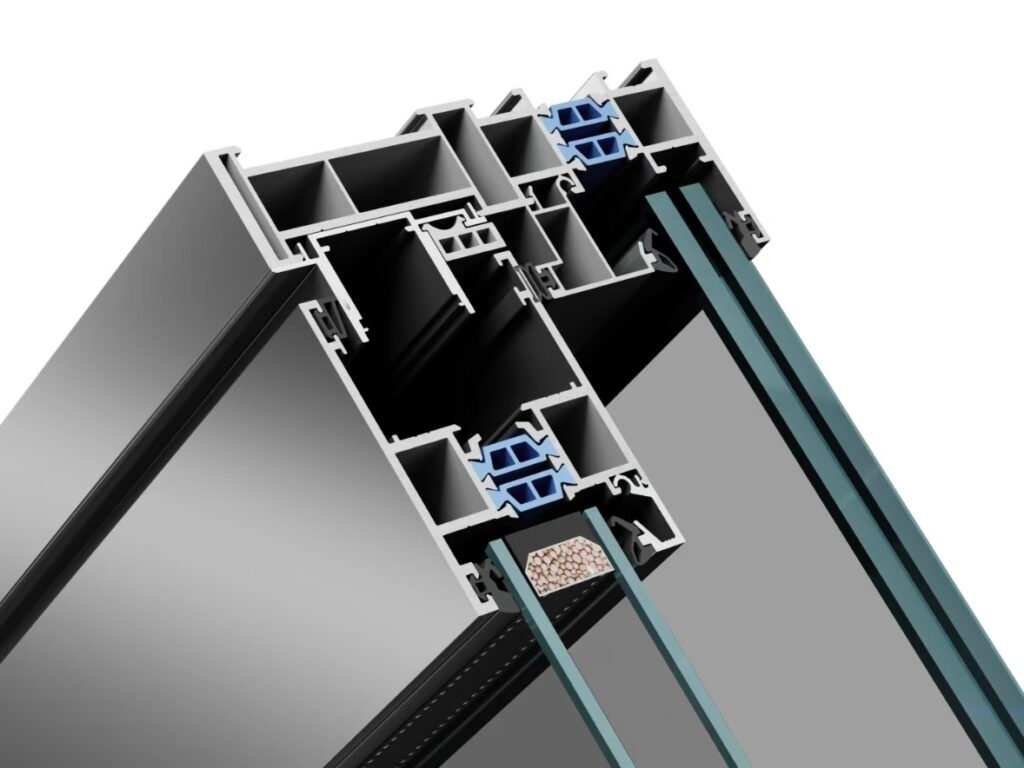 Sliding window thermal break profile cross-section