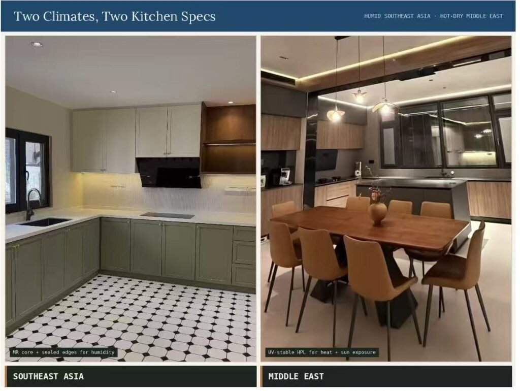 Laminate kitchen cabinets in humid versus dry climate