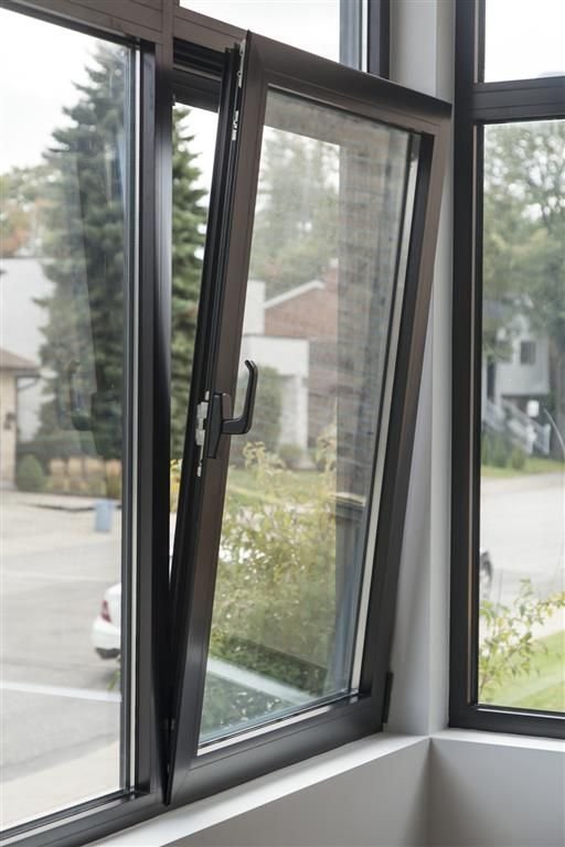 Tilt and turn window handle hardware detail