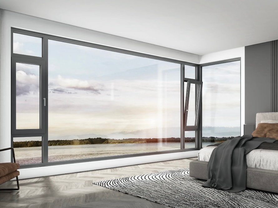 Custom aluminum casement window