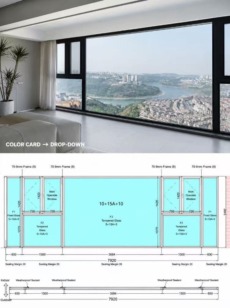 Window door CAD technical specification