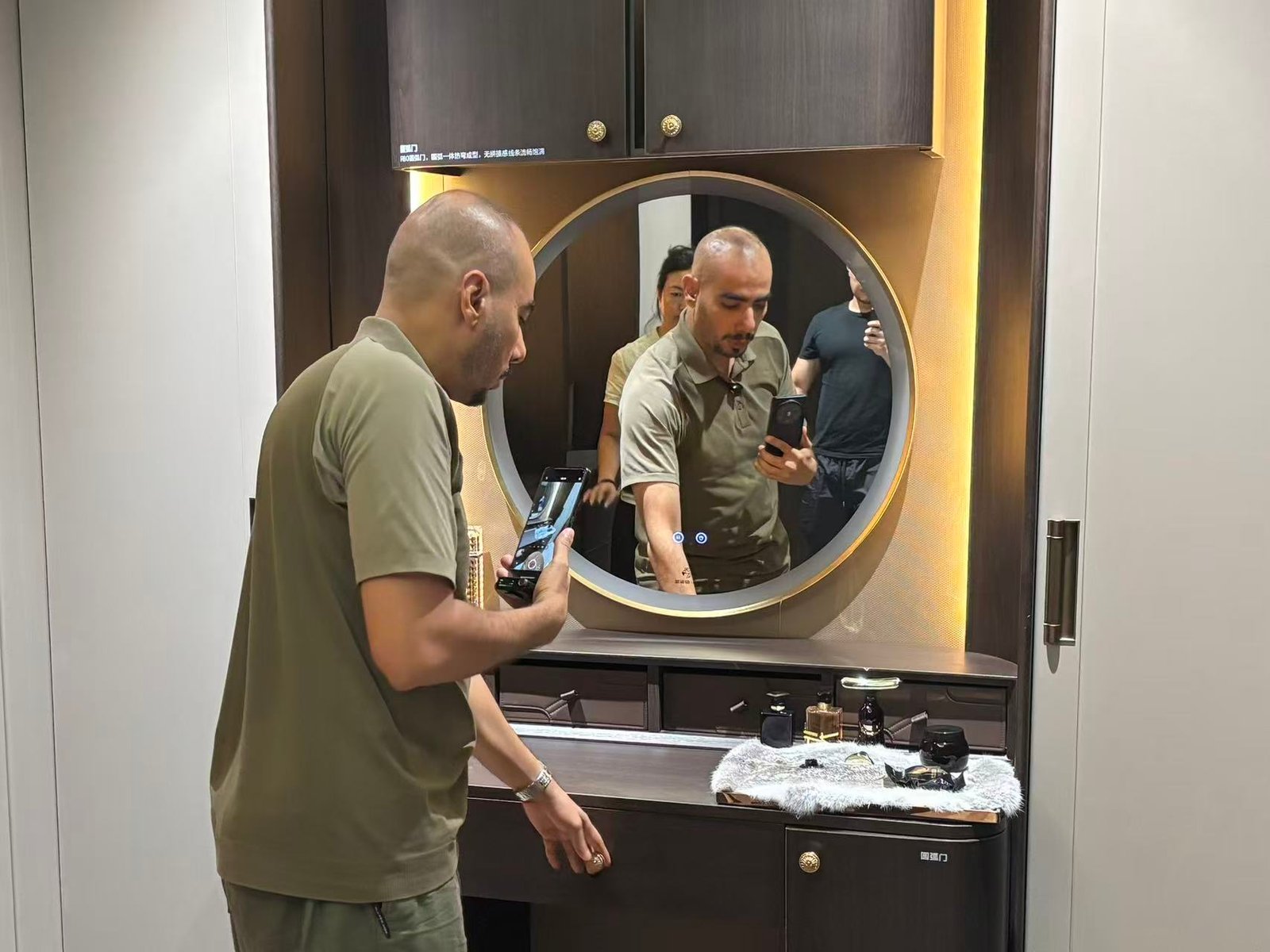 Customer Reviews 3 Client selecting materials and finishes in showroom