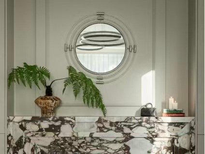 Luxury villa bathroom with modern fixtures