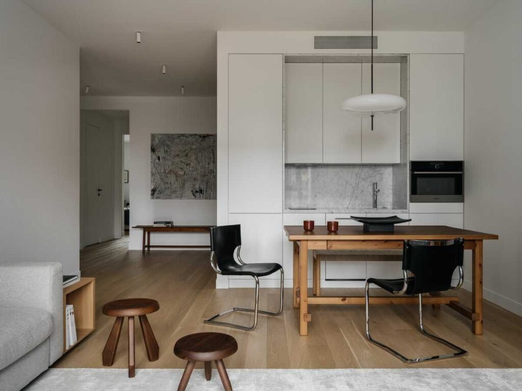 compact apartment kitchen dining cabinet design